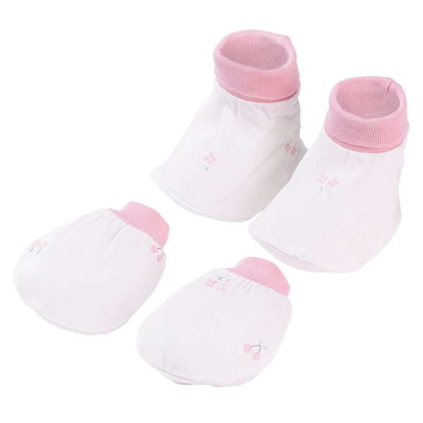 Bộ bao tay chân sơ sinh bo Animo BA1022034 (NB,Hồng họa tiết)