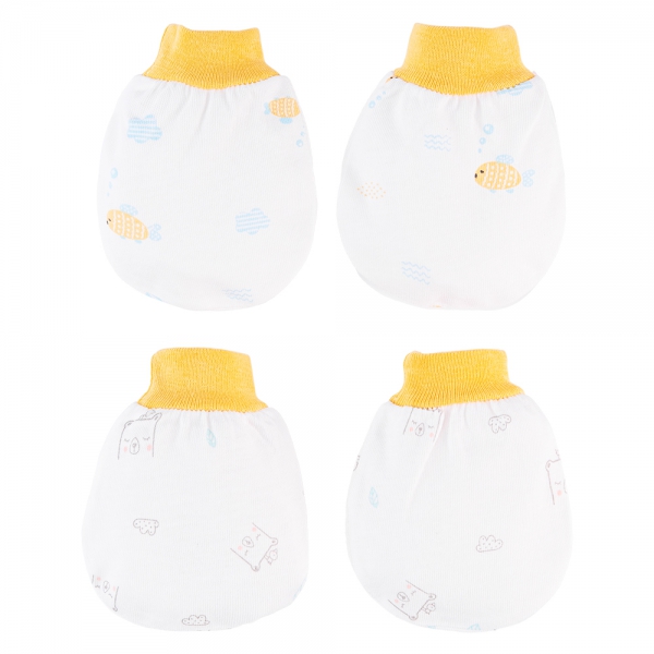 Cặp bao tay sơ sinh bo Animo BA1022068 (NB,Vàng)