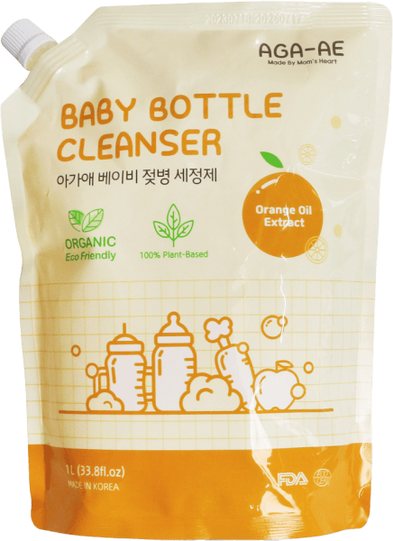Nước rửa bình sữa AGA-AE hương cam - Túi 1L