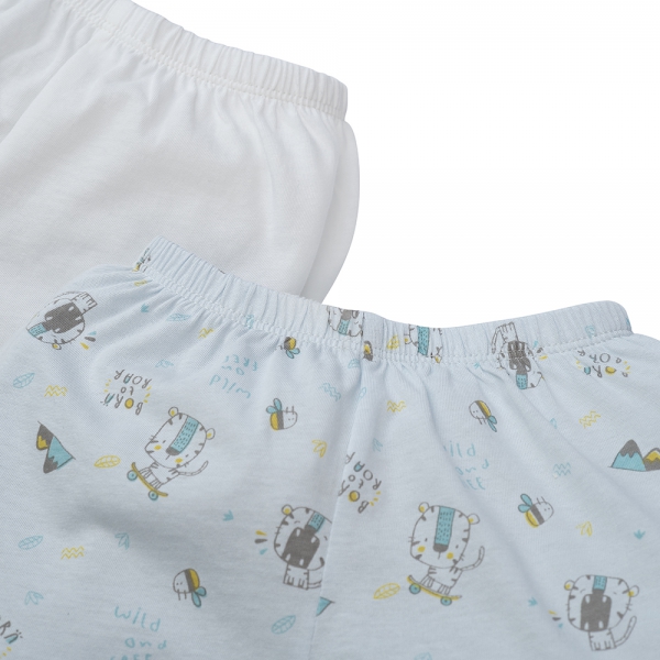 Cặp quần sơ sinh ngắn Animo KV422091 (NB-12M,Xanh biển)