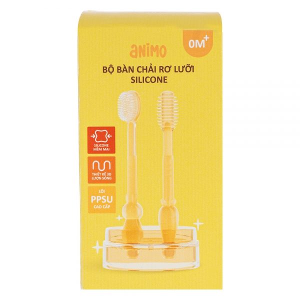 Bàn chải rơ lưỡi silicone Animo (GH-TRle01)