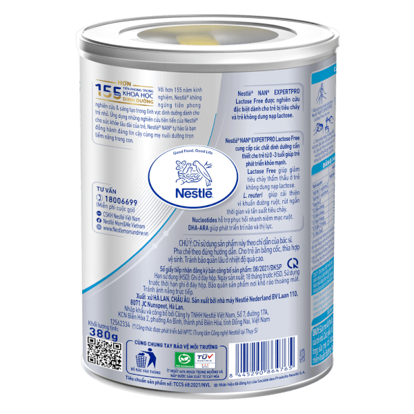 Sản phẩm dinh dưỡng công thức Nestle Nan Expert Pro Lactose Free không chứa lactose 380g (Giao bao bì ngẫu nhiên)