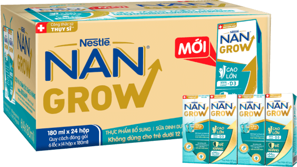 Thùng thực phẩm bổ sung Nestlé NANGROW 6 (4x180ml)