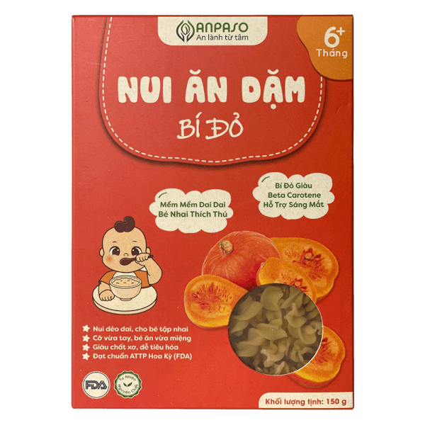 Combo 2 Nui ăn dặm bí đỏ Anpaso 150g