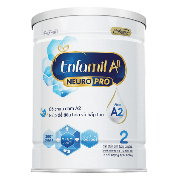 Sữa Enfamil A2 NeuroPro số 2 800g (Follow Up Formula, 6 - 12 tháng tuổi)