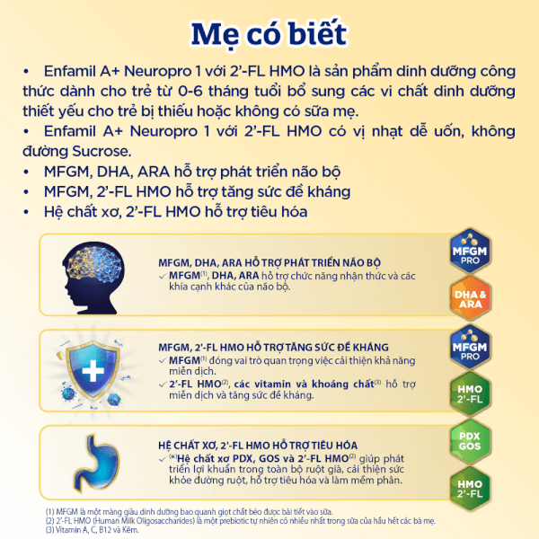 Sữa Enfamil A+ số 1 830g (0-6 tháng) 2Flex