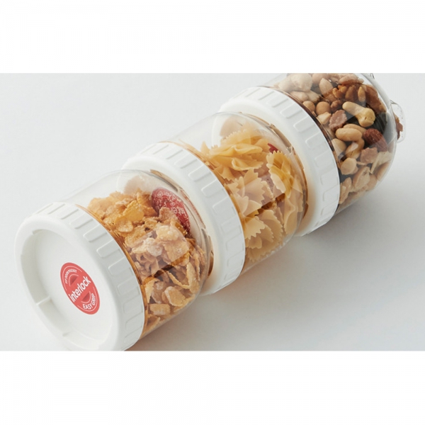 Bộ 3 hộp bảo quản Interlock Lock&Lock (150ml, Màu trắng)