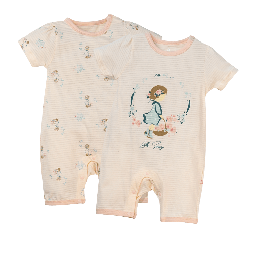 Set 2 bodysuit đùi Ht búp bê Animo M522004-19 (0-12M,kem)