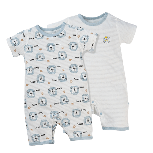 Set 2 bodysuit đùi Ht sư tử Animo M522003-18 (0-12M,xanh lá)
