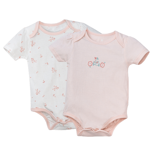 Set 2 bodysuit tam giác Ht hoa Animo M522002-17 (9-12M,hồng)