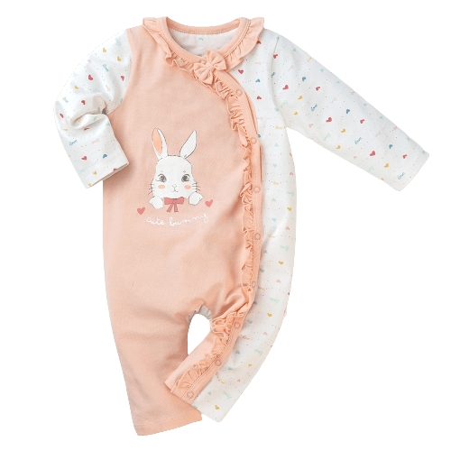 Bodysuit bé gái dài Bst Giấc mơ của thỏ Animo KK822033_532 (0-12M,Hồng cam)