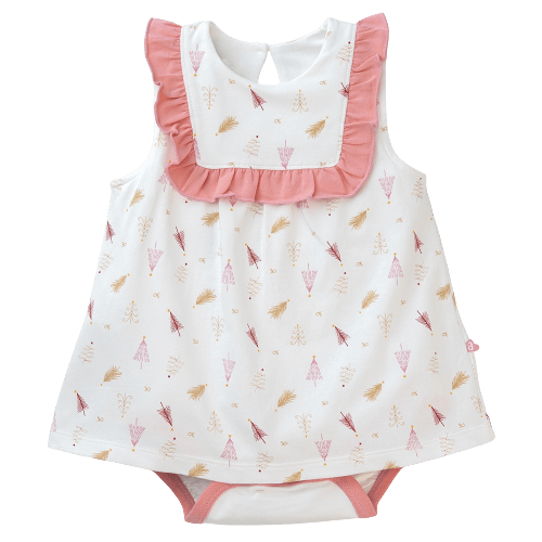 Bodysuit bé gái tam giác Bst Lung linh cùng mèo Animo KK822035_535 (0-12M,Trắng họa tiết)