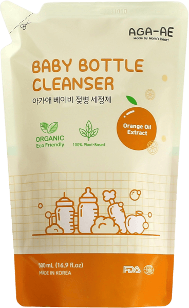 Nước rửa bình sữa AGA-AE hương cam - Túi 500ml (Giao bao bì ngẫu nhiên)