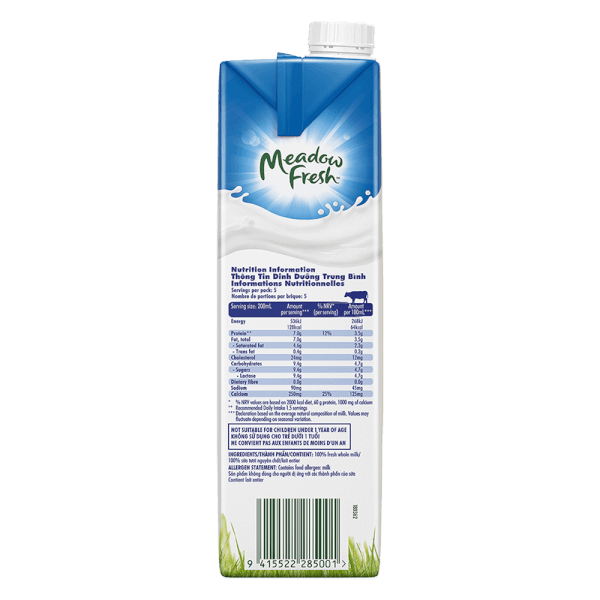 Combo 2 Sữa tươi tiệt trùng Nguyên kem nhãn hiệu Meadow Fresh 1L