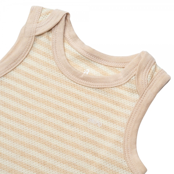 Bodysuit tính năng tam giác, vải lưới Animo I0322028 (0-12M,Beige)