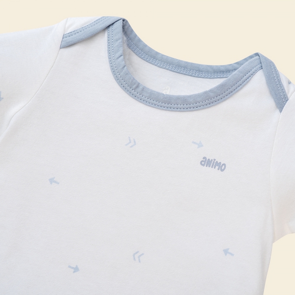 Set 2 body tam giác Animo NB522014 (0-12M,xanh-trắng mũi tên)