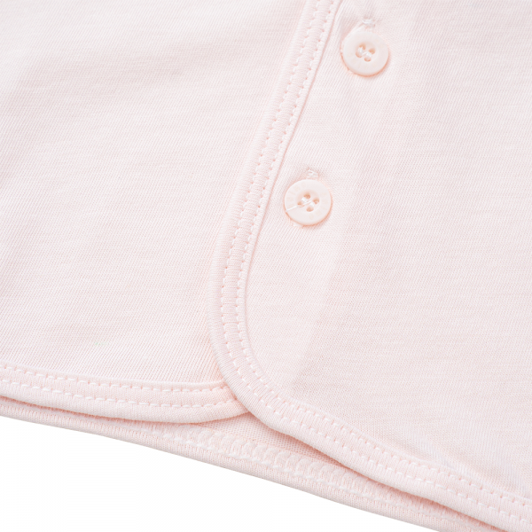 Cặp áo sơ sinh cài giữa tay ngắn Animo KV223017 (NB-12M,Trắng họa tiết_Hồng)