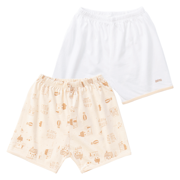 Cặp quần sơ sinh ngắn Animo KV223011 (NB-12M,Kem_Trắng)
