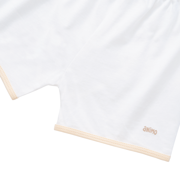 Cặp quần sơ sinh ngắn Animo KV223011 (NB-12M,Kem_Trắng)