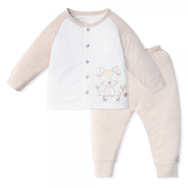 Bộ tính năng dài vải modal Animo VĐ522025 (0-12M,Kem)