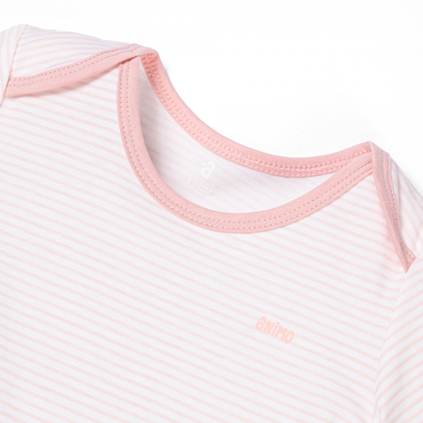 Set 2 Body sơ sinh tam giác TN Animo KV322038 (0-12M,Hồng)