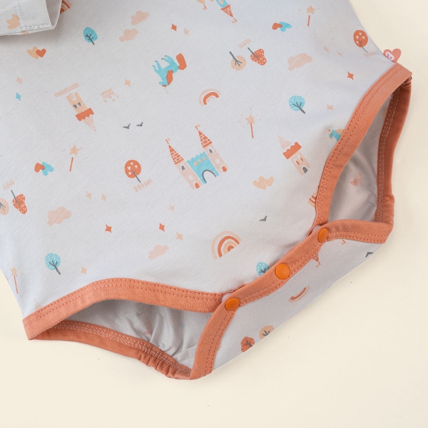 Set Bodysuit tam giác DT Animo KV423007 (0-12M,Cam_Xám họa tiết)