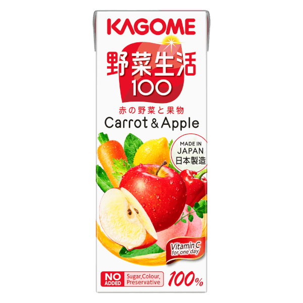 Nước ép rau củ quả, cà rốt và táo Kagome 200ml