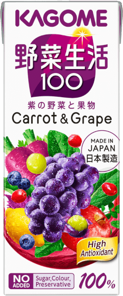 Nước ép rau củ quả, cà rốt và nho Kagome 200ml