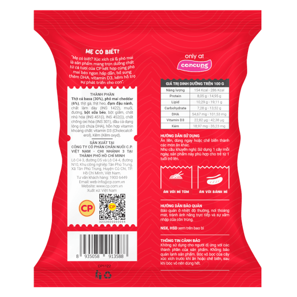 Xúc Xích Tiệt Trùng Goldkids Cá & Phô Mai