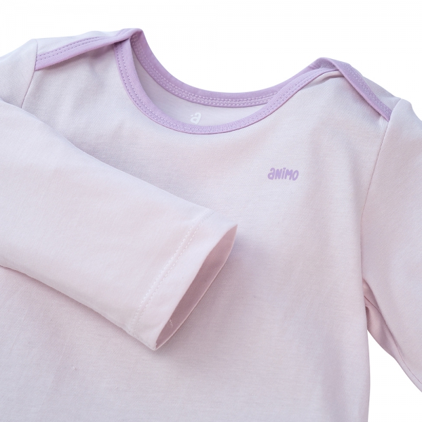 Set Bodysuit tam giác DT Animo KV423008 (0-12M,Tím_trắng họa tiết)