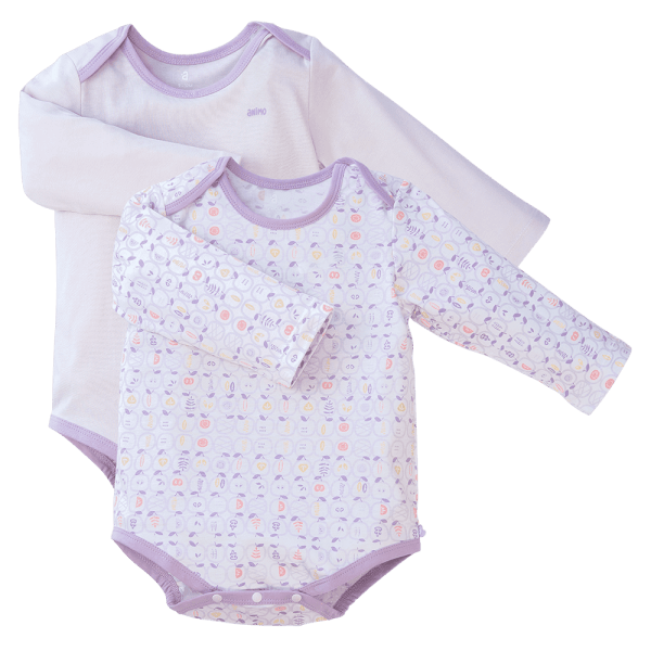 Set Bodysuit tam giác DT Animo KV423008 (0-12M,Tím_trắng họa tiết)