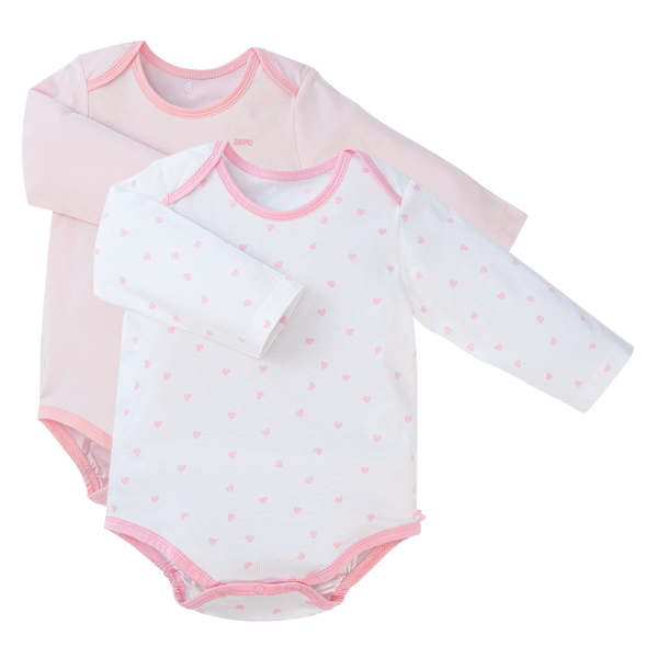 Set Bodysuit tam giác DT Animo KV423006 (0-12M,Hồng_trắng họa tiết)