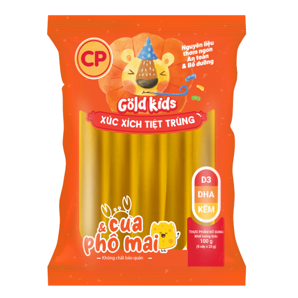 Xúc Xích Tiệt Trùng Goldkids Cua & Phô Mai