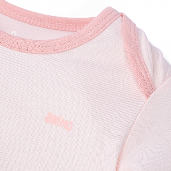 Set 2 Body sơ sinh tam giác TD Animo KV322040 (0-12M,Hồng)