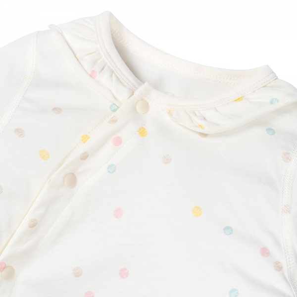 Bodysuit sơ sinh dài vải Cotton, Animo I0122004 (0-12M ,Trắng)