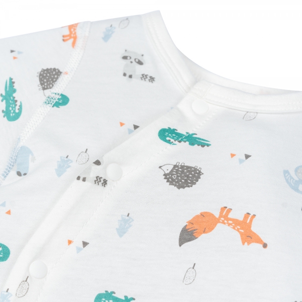 Bodysuit sơ sinh dài vải Cotton, Animo I0122003 (0-12M,Trắng)