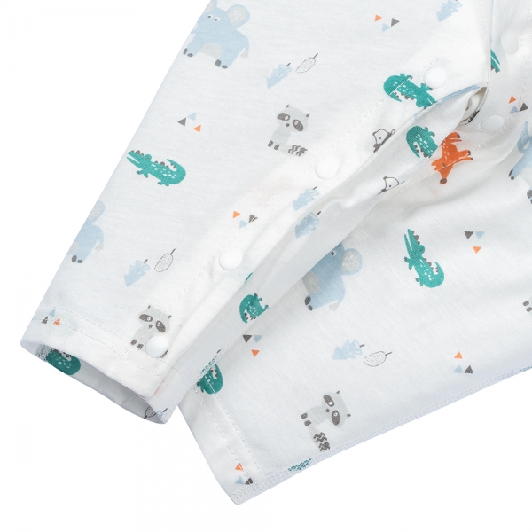 Bodysuit sơ sinh dài vải Cotton, Animo I0122003 (0-12M,Trắng)