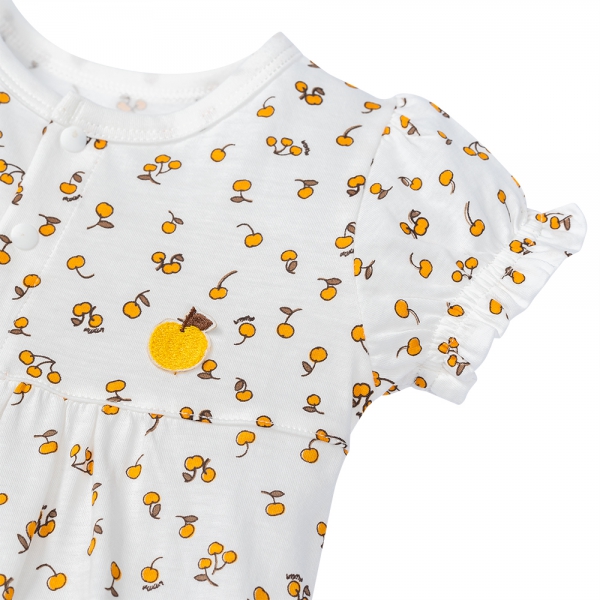 Bodysuit sơ sinh tam giác vải Cotton, Animo I0122002 (0-12M,Trắng)