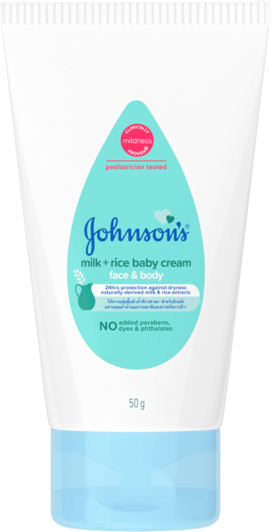 Kem dưỡng da mặt và cơ thể chưá sữa và tinh chất gạo (Tuýp) Johnson baby (50gr)