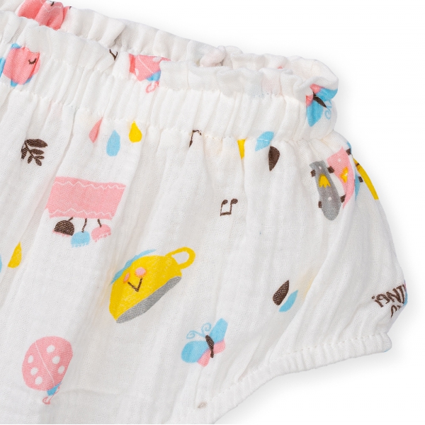 Bộ vải bé gái Animo G0122001 (6-24M,Trắng)