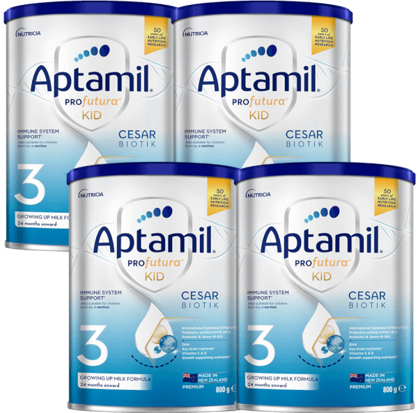 Combo 4 sữa Aptamil Profutura KID Cesarbiotik 3 800g (Từ 2 tuổi)