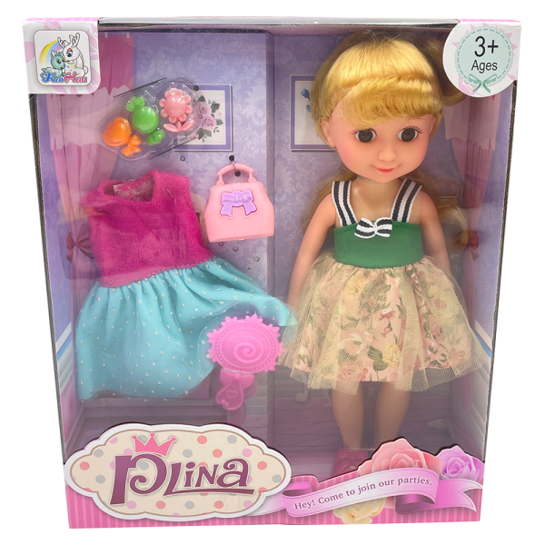 Bộ búp bê kèm trang phục thay và phụ kiện 7pcs YN487994 C308 (Vàng)