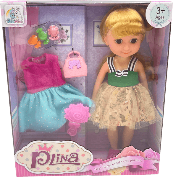 Bộ búp bê kèm trang phục thay và phụ kiện 7pcs YN487994 C308 (Vàng)