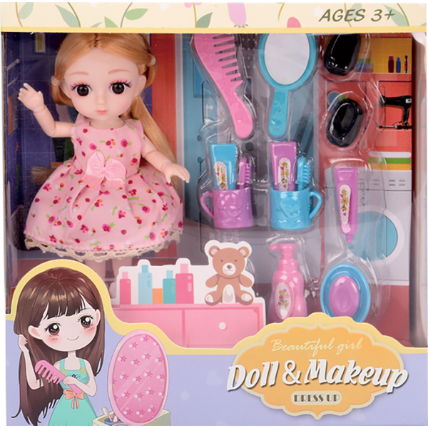 Bộ búp bê chuyên gia trang điểm 16pcs YN529809 C308 (Hồng)