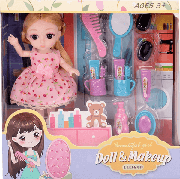 Bộ búp bê chuyên gia trang điểm 16pcs YN529809 C308 (Hồng)