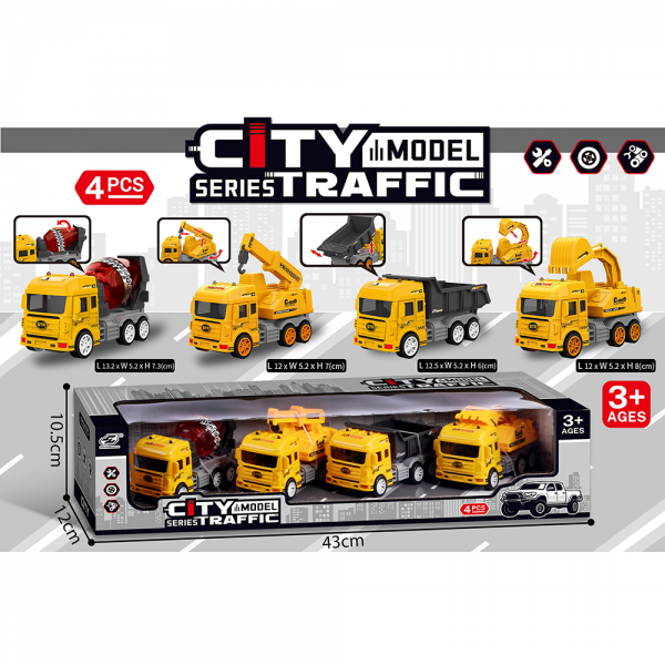 Bộ 4 xe mô hình xây dựng YN500601 C308