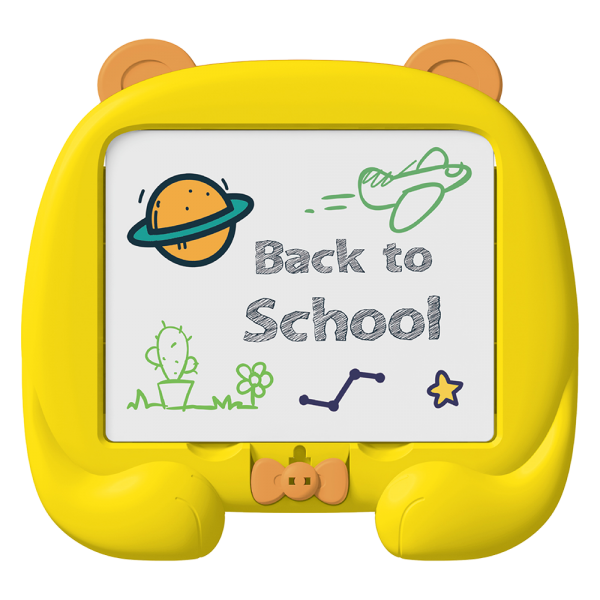 Bảng vẽ nam châm học tập kèm bộ chữ số, phương tiện giao thông từ tính và bút vẽ JS061007_C2307 (Vàng)