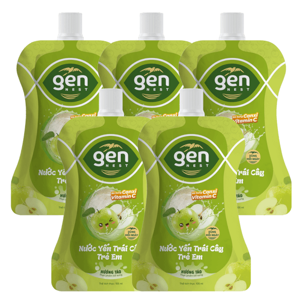 Combo 5 TUI  NUOC YEN GENNEST 105ML 5% Trẻ em Hương Táo