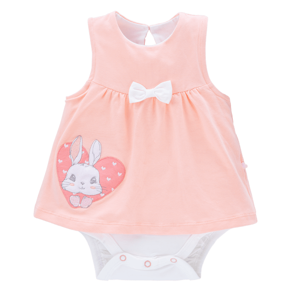 Bodysuit bé gái tam giác BST Giấc mơ của thỏ Animo KK822031_527 (0-12M,Hồng cam)