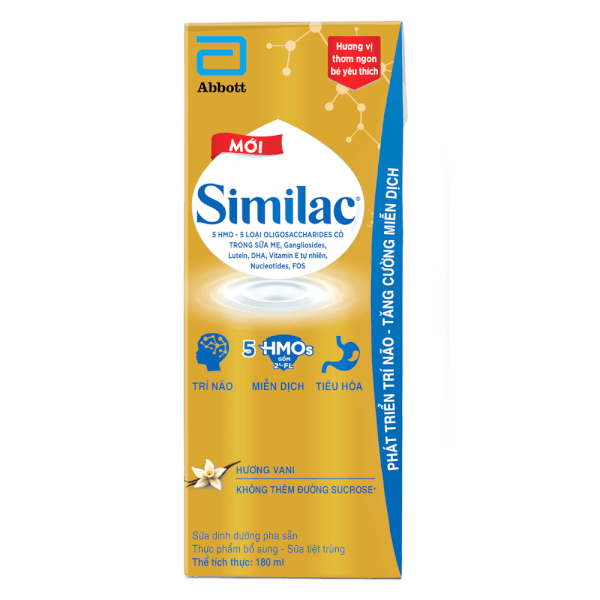 Combo 2 Thùng Thực phẩm bổ sung Similac hương vani 180ml (Lốc 4 hộp)